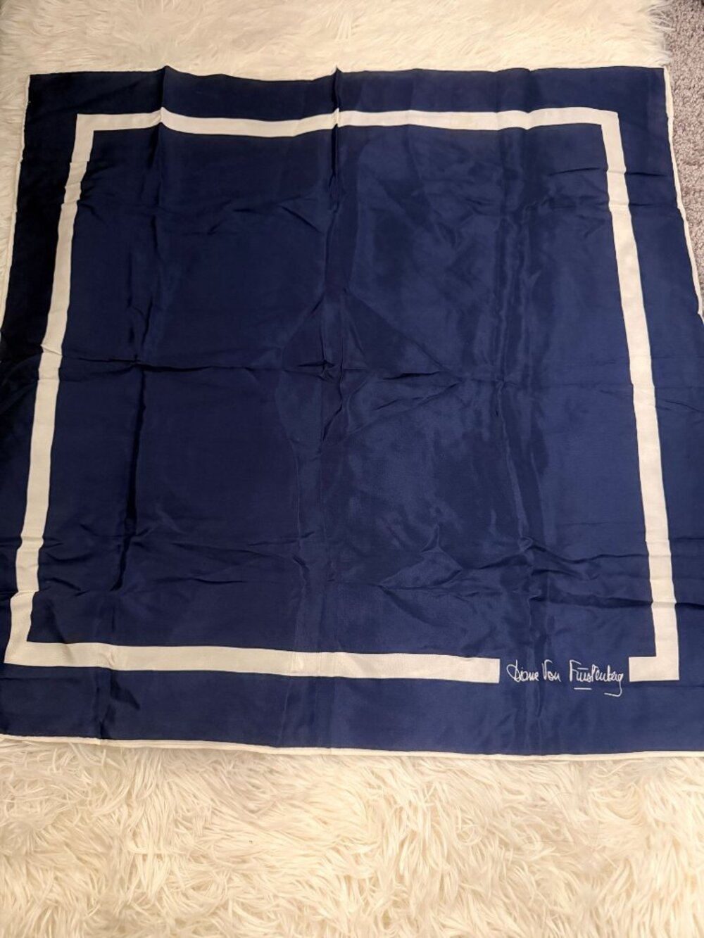 Vintage Diane Von Furstenberg Silk Pocket Square Scarf-AS IS